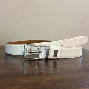 Nike G-Flex White Genuine Leather Belt Size 34